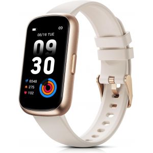 Montre Connect&eacute;e Femme, 1,47&iquest;&iquest; Bracelet Connect&eacute; avec 24 Modes Sportifs/3ATM &Eacute;tanche/Fr&eacute;quence Cardiaque/Spo2/Sommeil/Podometre, Smartwatch Petit Poignet pour Android iOS, Stellaire/Or Rose - Neuf