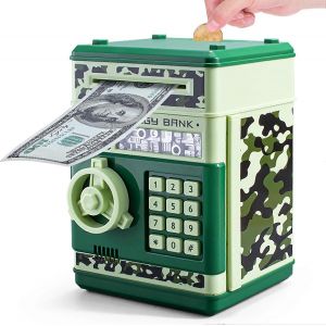 Mini tirelire distributeur automatique de billets pour enfants, tirelire &eacute;lectronique avec compteur de pi&egrave;ces - Neuf