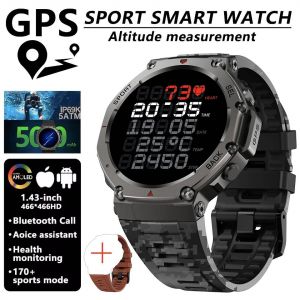 T-rex 3 Ultra GPS montre intelligente int&eacute;gr&eacute; double bande GNSS boussole altim&egrave;tre barom&eacute;trique 5ATM IP69K &eacute;tanche AMOLED appel Smartwatch,Bande de camouflage GNSS int&eacute;gr&eacute;e 2 - Neuf