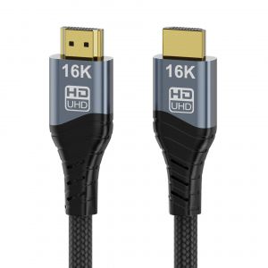 C&acirc;ble HDMI 16K 10K 8K, C&acirc;ble HDMI Ultra Haute Vitesse 96Gbps HDMI2.2 16K@30Hz 10K120Hz 8K@60Hz 4K@240Hz, HDCP 2.3 HDR10 eARC Compatible avec PS5/Xbox/Roku TV/PC Gaming/Blu-ray (0.5 m) - Neuf