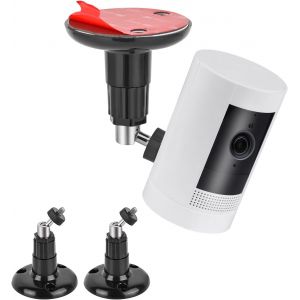 TRAHOO-Klebering Lot de 2 supports muraux pour caméra de surveillance sans perçage à 360° - Réglable sans vis - Pour caméra de surveillance annulaire - Noir - Neuf
