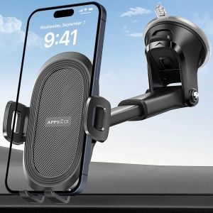 Kal-Support De Téléphone À Ventouse Universel Pour Pare-Brise/Tableau De Bord/Fenêtre Avec Coussinet En Gel Collant Puissant, Compatible Avec Iphone, Samsung Et Autres SmartphonesU2026 - Neuf