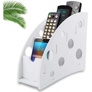 YEMAESRE-Organisateur Télécommandé À 4 Compartiments, Organisateur Télécommande Blanc Pour Ranger Diverses Télécommandes Et Téléphones Portables, Boîte De Rangement Pour Télécommande En Bois Composit - Neuf