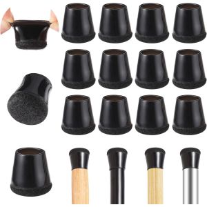 40 Pcs Embout Pied de Chaise, Patin de Chaise &Eacute;lastique Protection Pied Chaise en Feutre, Tampon de Chaise pour Prot&eacute;ger Les Pieds de Table &Eacute;viter Les Rayures au Sol Noir - Neuf