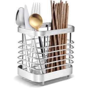 Kalanka-Panier &Agrave; Couverts En Acier Inoxydable,Egouttoir Couvert Acier Inoxydable, Support D'ustensiles De Cuisine Pour Ranger Les Couteaux, Fourchettes, Cuill&egrave;res Et Baguettes Dans La Cuisine,Argent - Neuf