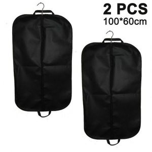 Sacs de rangement et de voyage noirs de qualité supérieure - Lot de 2, respirants, durables, antimites, 100 x 60 cm - Neuf