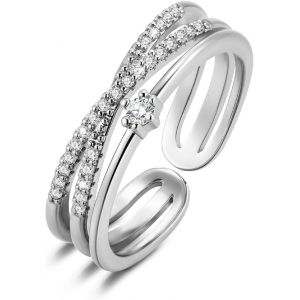 Kal-Bague Argent 925 Femme, Bague Infini Zircone, Bague R&eacute;glable, &Eacute;l&eacute;gante, Hypoallerg&eacute;nique, Bague De Fian&ccedil;ailles Femme, Bague D'amiti&eacute;, Cadeaux De Bijoux Pour Fille, M&egrave;re, Copine - Neuf