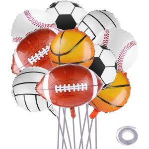 Senior-10 Ballons En Aluminium Sur Le Th&egrave;me Du Sport, Ballons De Baseball, Ballons De Football En Feuille D'Aluminium, Ballons De F&ecirc;te Fournitures De F&ecirc;te D'Anniversaire Pour Gar&ccedil;on[L309] - Neuf