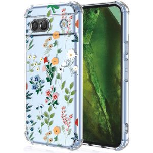 Kal-Coque Pour Google Pixel 8a Filles Femme Floral Fleurs Motif Mode Dessin, Housse Étui Transparent Antichoc Ultra-Mince Tpu Bumper Case - Flower Art - Neuf