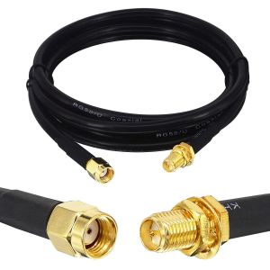 Élevé RP-SMA Câble 2M RG58/U RP-SMA Mâle vers RP-SMA Femelle Extension SuperFlex RG58 RP-SMA WiFi Antenne Extension Câble Coaxial pour Carte Réseau PCIE sans Fil Adaptateur WiFi Routeur WiFi - Neuf