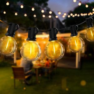 lbgwp60-Extérieure 15M, 25+3 G40 Led Guirlande Guinguette Exterieur Plastique, Ip45 Imperméable Guirlandes Lumineuses D'Extérieur Et Intérieur Pour Jardin Cour Terrasse Décoration De Fêtes - Neuf