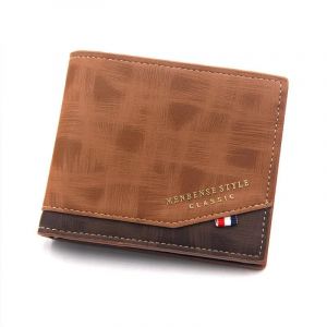 HUED-Gratuit nom grav&eacute; porte - monnaie pour hommes Slim coin Pocket porte - Photo nouveau court petit portefeuille pour hommes porte - cartes givr&eacute; porte - monnaie pour hommes-Brown - Neuf