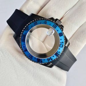 Gstuff-Bo&icirc;tier De Montre Sub En Verre Saphir &Eacute;tanche,Couvercle Arri&egrave;re,Bracelet Fermoir,Ensemble De Bracelets En Silicone,Noir,40mm,Compatible Avec Nh34,Nh35,Nh36.Gmt Blue.28.5mm - Neuf