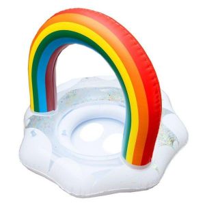 Flotteur De Piscine Arc-En-Ciel Vibrant Pour Nourrissons Et Enfants - S&ucirc;r, Confortable Et Facile &Agrave; Gonfler Pour Les Nageurs D&eacute;butants ! - Neuf