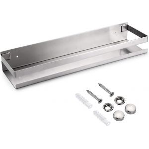 &Eacute;tag&egrave;re d'Angle en Acier Inoxydable - Murale pour Salle de Bain - Organiseur de Douche pour Cuisine, Salon, H&ocirc;tel (40 cm, Argent) - Neuf