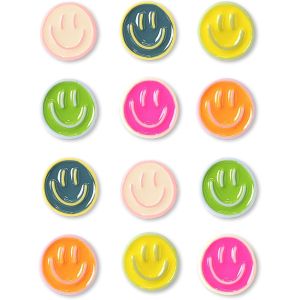 KALANKA-Lot 12 aimants smiley magn&eacute;tiques color&eacute;s&iquest;frigo d&eacute;coratif rond pour r&eacute;frig&eacute;rateur, tableau blanc et tableau magn&eacute;tique&iquest;Aimant emoji rigolo et pour bureau, &eacute;cole, cuisine, casiers, enfant et d - Neuf