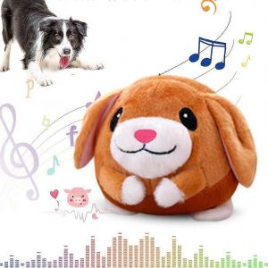 Jouet En Peluche Pour Animal De Compagnie Actif Et Mobile, Jouet Électronique Interactif Pour Chien, Jouet Couineur Mobile Pour Chien, Jouet Interactif Mobile Pour Chien Avec Enregistrement-Brun - Neuf