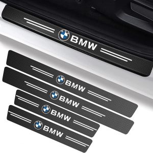 Lot de 4 films de protection pour seuils de portière de voiture, protecteurs de seuils de portière en carbone, autocollants pour seuils de portière - Neuf