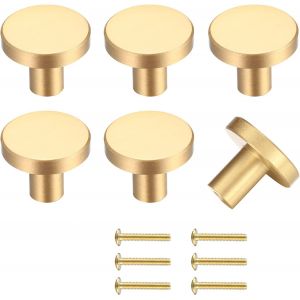 6 Morceaux de Tiroir, Boutons, des Boutons d'Or, Tour du Cabinet de Boutons, de l'Or en Laiton de Tiroir, Boutons, Cuisine, Poignées de Porte pour le Décor - 20 * 25 mm - Neuf