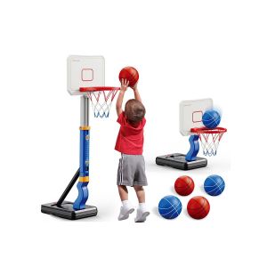 Panier De Basket Portable Et R&eacute;glable Pour Enfants, Id&eacute;al Pour Jouer &Agrave; L'int&eacute;rieur Et &Agrave; L'ext&eacute;rieur - Bleu - Neuf