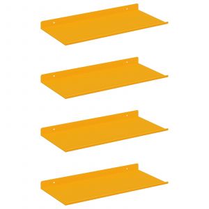 vidaXL &Eacute;tag&egrave;re Murale 4 pcs Jaune moutarde 40 x 18 x 2,5 cm - Neuf