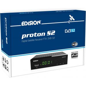 VornixorSarlshop-EDISION PROTON S2, DVB-S2 Full High Definition Free-&iquest;o-Air r&eacute;cepteur satellite, WiFi support, T&eacute;l&eacute;commande IR 2en1 - Neuf