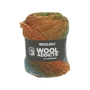 Pelote De Laine Move 6 Fils ¿ 100 Gr - Wool Addict - Spécial Chaussettes - Ultra-Résistante & Respirante. Color : 0008 Multicolore - Neuf