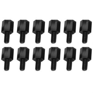 100x carte m&egrave;re nylon hexagonale entretoise filet&eacute;e M3 fil 6+6mm noir - Neuf