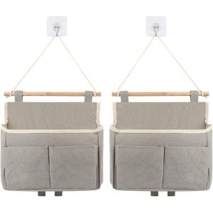 Tianyi-2 Pi&egrave;ces Organiseurs Suspendus, Rayonnage De Rangement Suspendu, Rayonnage De Porte De Grande Capacit&eacute;, Bo&icirc;te De Rangement Suspendue Avec 2 Crochets, Rayonnage Mural Pour La Maison, Bureau, Do - Neuf
