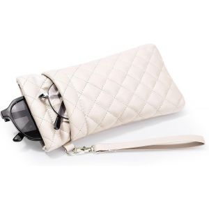 Double Pochette À Lunettes Avec Sangle De Transport, Sac Souple De Lunettes En Cuir Pu Souple, Étui Pour Lunettes De Soleil Portable Avec Chiffon De Nettoyage Pour Femmes Et Hommes - Neuf
