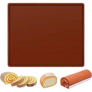 AYUHR-Silicone Plaque Génoises, Plaque a Génoise Tapis de Cuisson Silicone Suisse Plaque de Gâteau Roulé Antiadhésif Tapis Silicone Patisserie pour Biscuits Pizza Pain Mousse(31 * 26 * 1cm) - Neuf