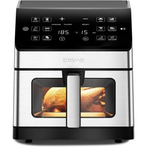 lbgwp60-Friteuse À Air 6L Sans Huile 1500W Friteuses À Air De Grande Capacité Cuisinière Saine Avec 6 Préréglages, Fenêtre De Cuisson Visuelle, Panier Antiadhésif - Neuf