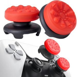 Lkljij-Grip Joystick Pour Ps5 - Fps Capuchons Joystick Pour Ps5 & Ps4 Accessoires Manette Thumbsticks Grips Controller Thumb Silicone Caps À Aide Avec Viser, Réduire Pouce Fatigue, Rouge 2 Pièces - Neuf