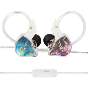LORANKA-KBEAR Phoenix Ecouteur Gaming, In Ear Monitor Double aimant DD 10mm, Ecouteurs Filaire avec C&acirc;ble Double en Aluminium, IEM Gaming avec Basses Puissantes, avec Micro, Pour Gamers et Audiophile - Neuf