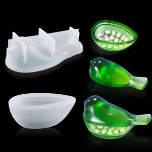 Boite Moule Resine Bird Box Resin Mold Oiseaux Moulle Silicone Epoxy Fabrication Moulage Coul&eacute;e Porte-Bijoux Bougeoirs Artisanat - Neuf