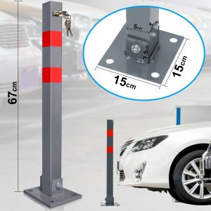 5X Poteau de barrage ext&eacute;rieur Pliable Barri&egrave;re de parking verrouillable - Neuf