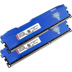 Ram DDR3 16go (2x8go) 1866MHz PC3-14900 Udimm CL13 Non-ECC Unbuffered 1.5V 2Rx8 Double Rang 240 Pin Mémoire Ram Barette Kit pour Ordinateur de Bureau (Bleu) - Neuf