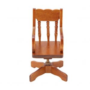 Bureau d'etude miniature en bois a l'echelle 1:12, chaise pivotante, fauteuil, meubles de maison de poupee - Neuf