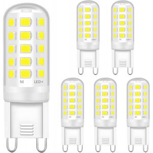 Kalanka-Ampoule Led G9, 4w Ampoules Led Blanc Froid 6000k &iquest;&iquest;Quivalent 40w Ampoule Halog&iquest;&iquest;Ne, 400lm Ampoule G9 Led, Sans Scintillement, Non-Dimmable, Lampe Led Pour Le Salon, Chambre, Cuisine, Lot De 6 - Neuf