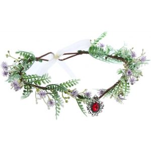 Kal-Serre-Tête À Fleurs, Guirlande D'elfe, Couronne De Fée, Diadèmes Floraux Pour Pâques, Carnaval, Fête, Mariage (Violet Rouge) - Neuf