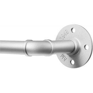 Tringle À Rideaux Industrielle,80-120cm Tringle À Rideau Extensible Extensible À Rideaux Diamètre 25 Mm Montage Au Plafond Idéale Pour Terrasse,Porte Coulissante,Salon -Argenté - Neuf