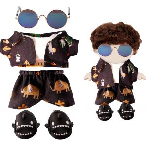 Lot de 5 v&ecirc;tements de poup&eacute;e Style Plage pour poup&eacute;es de 15/17 cm | Tenue de Vacances &agrave; la Mode avec v&ecirc;tementsLunettes de SoleilChaussures et Accessoires | pour poup&eacute;es en Vinyle de 15/17 - Neuf