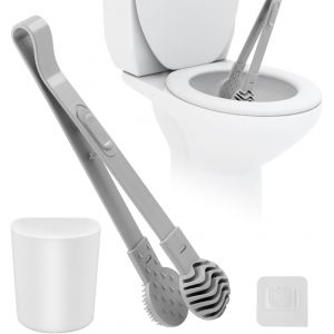 Kalanka-Balayette Balais Toilette,Wc Silicone Conception Double Face De,Toilet Brush Pour La Salle De Bain Et Les Toilettes Des Invit&eacute;s,Montage Mural Ou Sur Pied,1 Pcs Pessimiste - Neuf