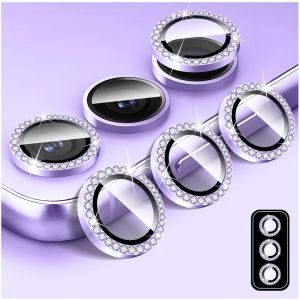 Protecteur D'objectif D'appareil Photo Diamant pour Samsung Galaxy S23/S23 Protecteur de Couvercle de Cam&iquest;&iquest;ra en Verre Tremp&iquest;&iquest;, Anneau M&iquest;&iquest;tallique en Aluminium Individuel Bling - Neuf