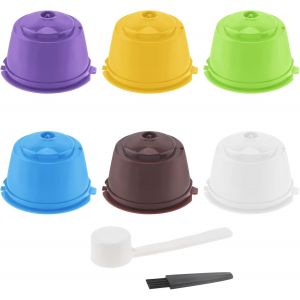 KAL-Capsules De Café Réutilisables Compatibles Avec Nescafé Dolce Gusto, Lot De 6 En Couleurs, Avec Brosse De Nettoyage Et Cuillère Doseuse - Neuf