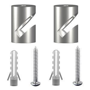 LIUW-Lot De 2 Broches Murales Et De Plafond « Style V » Argentées Pour Câble Textile, Fixation Au Plafond, Balançoire Singe, Support De Câble Pour Lampe Diy Avec Vis Et Chevilles En Alliage - Neuf
