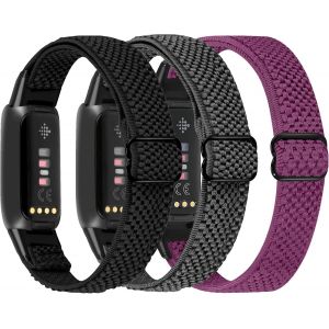 Bande &Eacute;lastique En Nylon Compatible Avec Fitbit Luxe/Fitbit Luxe Special Edition, Sangle De Rechange Extensible En Nylon Respirant Pour Fitbit Luxe Pour Homme Femme - Neuf