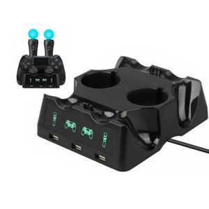 Station de charge 4 en 1 pour manettes PS4 et PS Move - Neuf