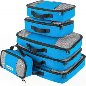 Cubes De Voyage, Ensemble De 6 Organ Urs De Bagages, Cubes De Voyage Comprimables, Id&eacute;al Pour Les Val S, Les Voyages En Avion, Le Rangement De V&ecirc;tements Et De Linge - Bleu - Neuf