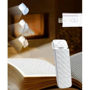 Kalanka-Runesol Lampe De Lecture Blanc, Lampe Livre Usb Rechargeable, Liseuse 3 Mode Couleurs (Chaud, Naturel, Lumineux), 5 Led Lampe De Lecture Pour Lire Au Lit, Reading Light, 80 Heures Charge Lumi - Neuf
